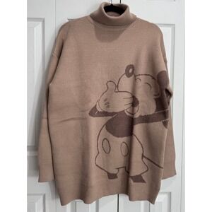 NWT Disney 196360 Turtleneck Sweater Women's Small Brown Knit Long Sleeve Casual